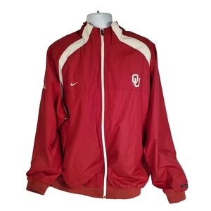 Nike OU Oklahoma Sooners Full Zip Jacket Red White‎  Mens XXL 2XL